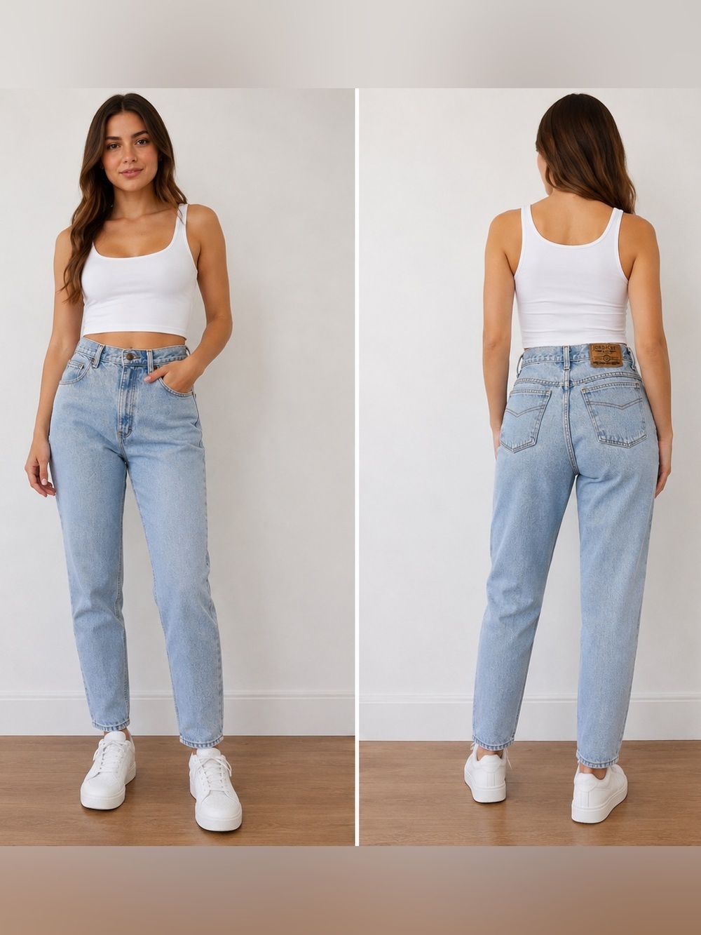 Jordache Basics Vintage Mom Jeans Women’s 29 High Rise Tapered Light Wash USA